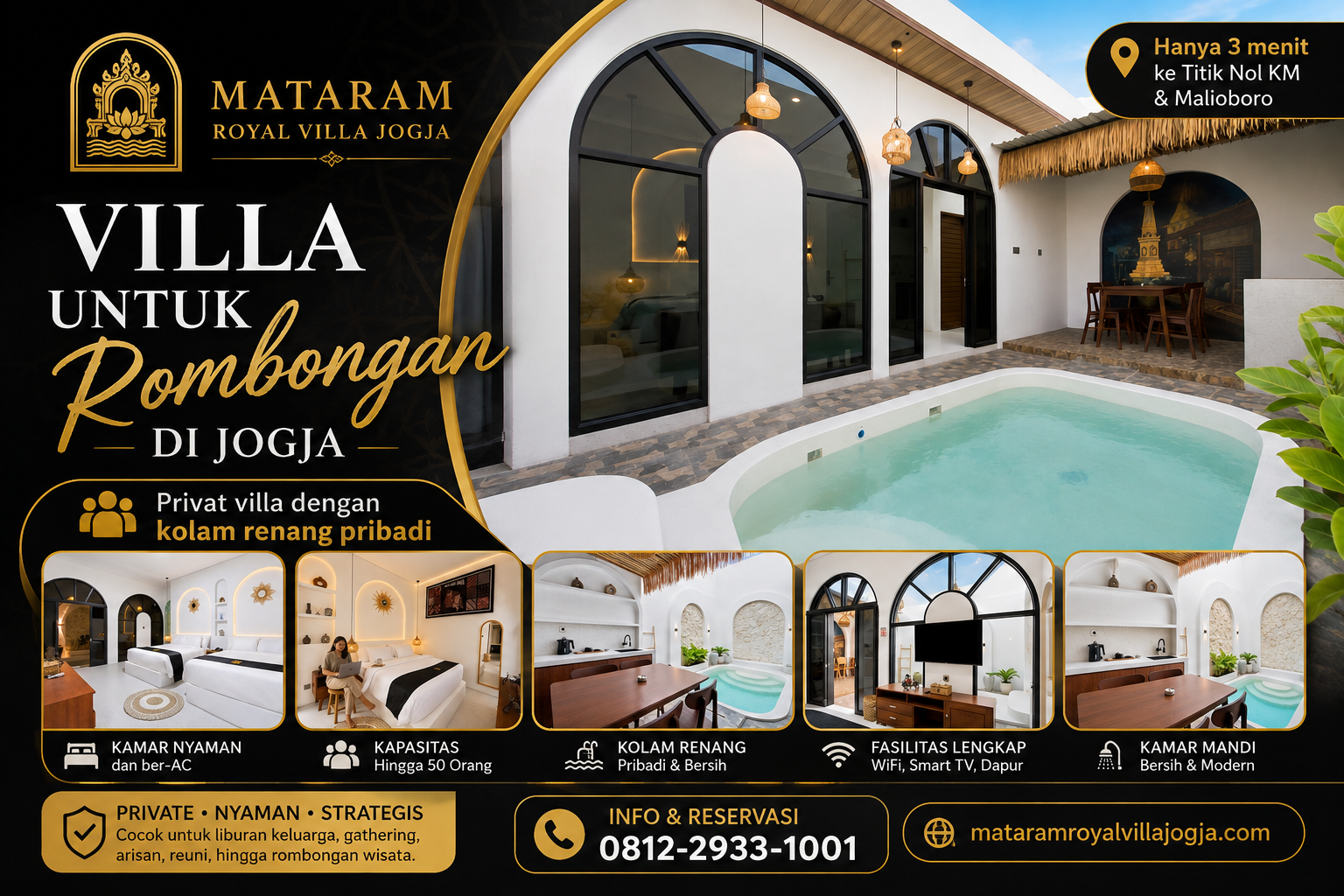 villa untuk rombongan keluarga di Jogja